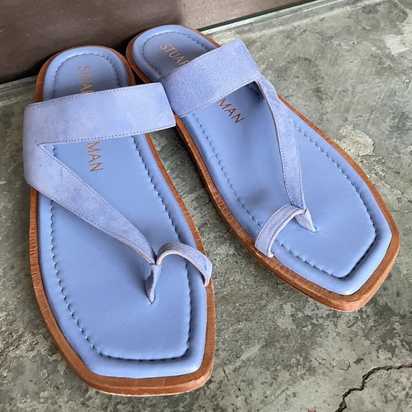 Stuart Weitzman Suede Lyla Flat Sandal - Picture 1 of 11